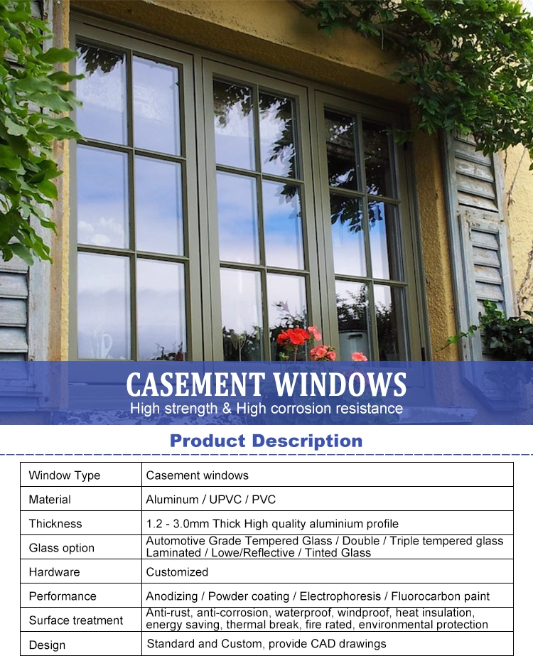 Hurricane Impact 48 X 60 Frameless Aluminium Casement Windows with Mosquito Net Black Color Aluminum Frame